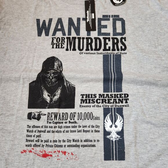 Bethesda “Wanted for the Murders” Tee – Men’s 2XL, Gamer Graphic Shirt - Picture 3 of 6